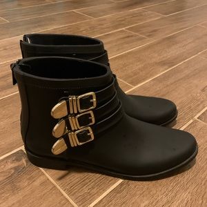 Loeffler Randall Fenton triple buckle rubber boots